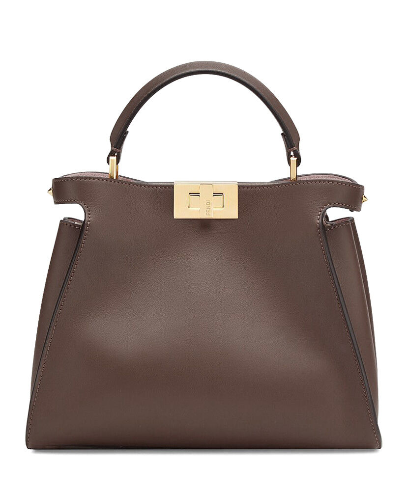 Fendi Peekaboo Iconic Essentially Leather Bag 8BN302 Coffee